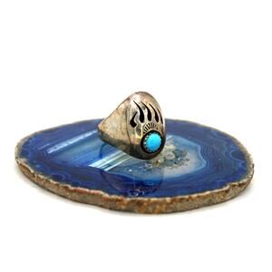 Sterling Silver Southwest Bear Claw Cabochon Ring